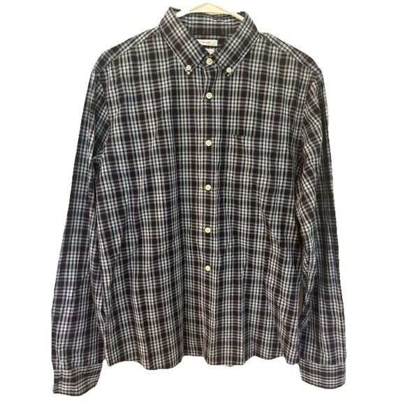 Gap Shirt Mens Medium Plaid Button Down‎ Long Sleeve Untucked NWT - Picture 1 of 6
